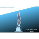 crystal trophy/crystal awards/decoration crystal/crystal golfer award/golfer trophy for sale