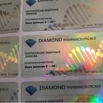 Diamond Pharmaceucital Brand Holographic 10ml Vial Stickers For Injectable Oil Primobolan Bottles for sale