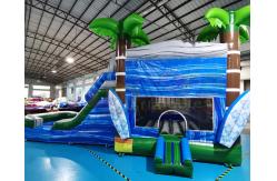 China Palm Tree Jumping Inflatable Bouncer Slide For Backyard supplier