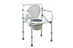China Healthcare Portable Commode Chair , Steel  Folding Commode Shower Chair With Bedpan supplier