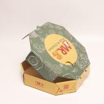 Printed Corrugated Cardboard Pizza Boxes Insulate Bakery Paper Container for sale