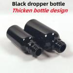 Black Frosted Amber Glass Dropper Bottles 15ml 100ml Empty Dropper Bottles for sale