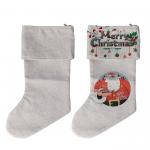 Custom Blank White Linen Sublimation Christmas Stockings for sale