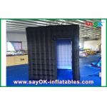 Portable Photo Booth 2.4m Black Inflatable Photo Booth , LED Light Inflatable Picture Booth for sale