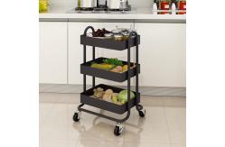 China Bathroom Organizer Steel Shelf Rack Utility Rolling Trolley Cart supplier