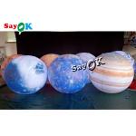 Led Lighting Huge Hanging Inflatable Eight Planets 0.25mm PVC Material