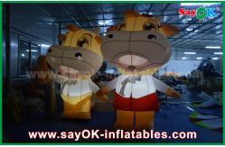 China Custom Animal Oxford Cloth Inflatable Cartoon Cattle Cow With LED Lighting supplier