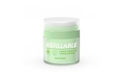 China Customized Empty PET Material Refillable Airless Cosmetic Jar With Inner Recyclable PP Bottle supplier