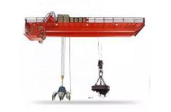 China 10T A6 Double Girder Overhead Bridge Crane 22m With Grab Magnet supplier