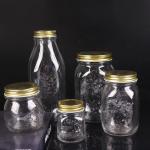 Carved Flower Honey Glass Jar And Spoon Transparent Honey Container