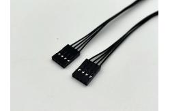 China 2.54mm Pitch 4 Pin Dupont Cable Assembly UL1007 24awg Black Customized Length supplier