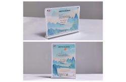 China A3 A4 Custom Clear Transparent Magnetic T Shape Acrylic Sign Holder Brochure supplier
