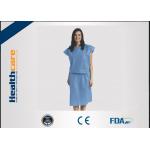 Short Sleeve Disposable Isolation Gowns Non Woven Heavy Blue Medline Gowns Anti Permeate for sale