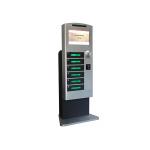 Public Mobile Cell Phone Charging Station Kiosk Banknote Operated With LED Light Inside Lockers for sale