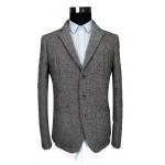Grey Herringbone Mens Casual Blazer Jacket  Fine Workmanship Woolen Warm Wear for sale