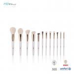 Custom Nylon Hair 12pcs Travel Brushes Set Natural Wood Handle