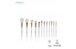 China Custom Nylon Hair 12pcs Travel Brushes Set Natural Wood Handle supplier