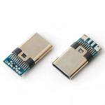 USB Connectors TYPE C Plug 24pin 4 Core Solder Wire With PCB Male Socket for sale