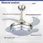 6000k 4000lm Crystal Flush Mount Ceiling Fan Neutral White