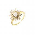 Plated 24K Gold Plated Rings Engagement Wedding Finger Ring
