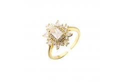 China Plated 24K Gold Plated Rings Engagement Wedding Finger Ring supplier