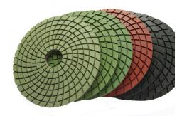 China Abrasion Resistant Diamond Resin Polishing Pads Installed On Portable Grinding Machine supplier