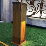 Garden Lights FeCSi Corten Steel Bollard Lights 0.12m Rectangular Outdoor Lights for sale