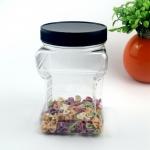 PET Clear Square Grip 4500ml Plastic Screw Cap Jars BPA Free