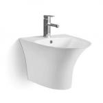 Modern Round Ceramic Wall Hung Basin For Functional Bathrooms for sale