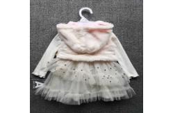China White Children's Winter Clothes Plush Baby Girl Winter Dress In Stock supplier