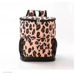Leopard Canvas Insulated Cooler Backpack Waterproof Picnic Bag Food Delivery