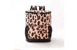 China Leopard Canvas Insulated Cooler Backpack Waterproof Picnic Bag Food Delivery supplier