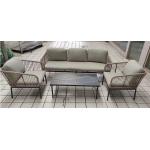 China Outdoor Full Steel Polyester Rope Cushion Sofa Furniture Set factory