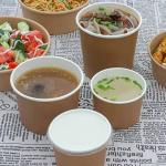 100% Eco Friendly Take Out Kraft Paper To Go Soup Bowls With Lid for sale