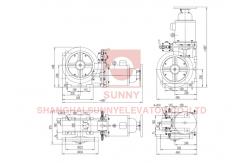 China Vertical / Horizontal 3Hz 4Hz Elevator Geared Traction Machine Motor supplier