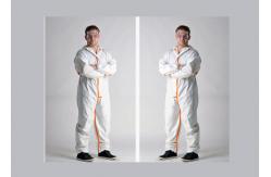 China Long Sleeve Disposable Protective Coverall PP + Microporous Film Material supplier