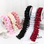 4.0cm*4.5m Wrinkled Edge Polyester Ribbon For Flower Packing for sale