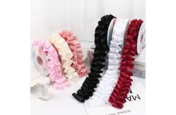 China 4.0cm*4.5m Wrinkled Edge Polyester Ribbon For Flower Packing supplier