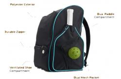 China 600D PVC Pickleball Racket Bag Backpack OEM / ODM With Outsides Racket Pocket Design supplier