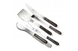China 2.5mm Thickness Personalized BBQ Tools , Barbecue Grill Set With Premium Wood Handle supplier