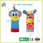 3.36 Ounces Baby Plush Rattle , ASTM Foot And Wrist Rattles