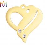 22.5x23.5mm Polished Stainless Steel Hollow Heart Pendant for sale