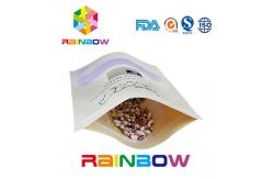 China Flat Bottom Brown Customized Paper Bags / Craft Paper Bag With Zipper supplier
