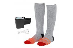 China Grey 4000mAh Battery Heated Stockings Three Temp. Gears Heated Compression Socks supplier