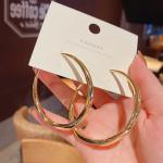 Women 18k Gold Plated Big Hoop Earrings For Girls Fashion Jewelry for sale