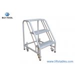 Position Movable Industrial Warehouse Platform Ladder With Wheels 2 Or 3 Steps for sale