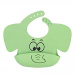 Green Meal Silicone Feeding Bib Customized Silicone Weaning Bibs for sale