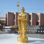 30CM High Casting Bronze Buddha Statue Large Size 	Gold leaf Finish for sale
