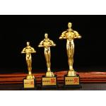 Metal Standing Award Cups Trophies Wood Base Type For figure Custom Logo Accepted for sale
