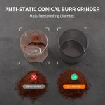 Ultra Fine Professional Conical Burr Coffee Grinder Coarse 35 Setting LED Light